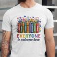 Everyone Is Welcome Here Floral Book LGBT Pride Equality Unisex Jersey T-Shirt Everyone Is Welcome Here Floral Book LGBT Pride Equality Unisex Jersey T-Shirt