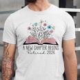 Floral Book A New Chapter Begins Retired 2026 Retirement Unisex Jersey T-Shirt
