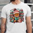 Gingerbread Reading Book Lovers Christmas Bookworm Librarian Premium Unisex Jersey T-Shirt Gingerbread Reading Book Lovers Christmas Bookworm Librarian Premium Unisex Jersey T-Shirt
