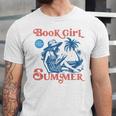 Girl Reading Book Summer Beach Vacation For Book Lover Unisex Jersey T-Shirt