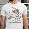 Goose With Books Cute Bookworm Reader Unisex Jersey T-Shirt
