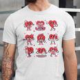 Heart Holding Reading Books Valentine Teacher Book Lover Unisex Jersey T-Shirt