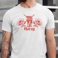Horny Bull Romance Reader Shirt Spicy Books Bull Pun Unisex Jersey T-Shirt