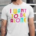 Introvert I Want To Be Alone Retro Wavy Unisex Jersey T-Shirt Introvert I Want To Be Alone Retro Wavy Unisex Jersey T-Shirt
