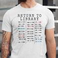 Library Card Due Date Stamp Book Lover Reading Vintage Read Unisex Jersey T-Shirt