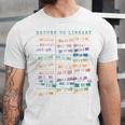 Library Card Vintage Book Due Date Bookish Rainbow Reading Unisex Jersey T-Shirt