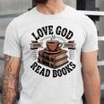 Love God Drink Coffee Read Books – Vintage Spiritual Reading Unisex Jersey T-Shirt Love God Drink Coffee Read Books – Vintage Spiritual Reading Unisex Jersey T-Shirt