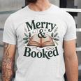 Merry And Booked Holiday Reading Winter Book Lover Premium Tri-Blend Unisex Jersey T-Shirt
