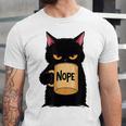 Nope Coffee Cat – Introvert Humor Monday Kitty Unisex Jersey T-Shirt Nope Coffee Cat – Introvert Humor Monday Kitty Unisex Jersey T-Shirt