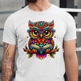 Owl With Glasses And Book Reading Unisex Jersey T-Shirt
