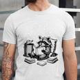 Raccoon Reading A Book Vintage Trash Reader Unisex Jersey T-Shirt