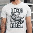 Racoon Reading Spicy Smutty Book Booktok I Read Trashy Books Unisex Jersey T-Shirt Racoon Reading Spicy Smutty Book Booktok I Read Trashy Books Unisex Jersey T-Shirt