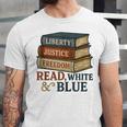 Read Blue Liberty Books July 4th Independence Unisex Jersey T-Shirt