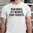 Read Books Lift Weights Fight Fascists Premium Tri-Blend Unisex Jersey T-Shirt Read Books Lift Weights Fight Fascists Premium Tri-Blend Unisex Jersey T-Shirt