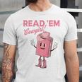 Read 'Em Western Cowgirl Retro Groovy Reading Books Unisex Jersey T-Shirt