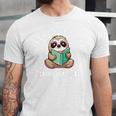 I Read Past My Bedtime Reading Sloth Book Lover Unisex Jersey T-Shirt