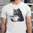 Reading Cat Cat Book Lover Unisex Jersey T-Shirt