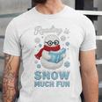 Reading Is Snow Much Fun Book Lover Winter Snowman Humor Unisex Jersey T-Shirt