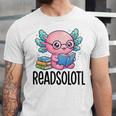 Readsolotl Cute Axolotl Reading Book Kawaii Pink Aesthetic Unisex Jersey T-Shirt Readsolotl Cute Axolotl Reading Book Kawaii Pink Aesthetic Unisex Jersey T-Shirt