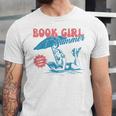 Retro Book Girl Summer Beach Vacation For Book Lover Unisex Jersey T-Shirt