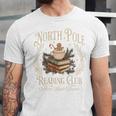 Retro North Pole Reading Club Hot Cocoa Book Lovers Xmas Unisex Jersey T-Shirt