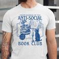 Sarcastic Anti Social Book Club Cat Skull Book Lover Unisex Jersey T-Shirt Sarcastic Anti Social Book Club Cat Skull Book Lover Unisex Jersey T-Shirt