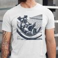 Schnauzer Hammock Reading Book Schnauzer Glasses Unisex Jersey T-Shirt