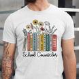 School Counselor Wildflower Book School Counseling Life Unisex Jersey T-Shirt