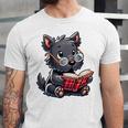 Scottish Terrier Reading a Book Dog Unisex Jersey T-Shirt