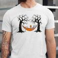 Skeleton Reading Book In Hammock Halloween Reader Unisex Jersey T-Shirt Skeleton Reading Book In Hammock Halloween Reader Unisex Jersey T-Shirt