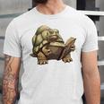 Sulcata Tortoise Reading A Book Unisex Jersey T-Shirt