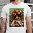 History Month Black Afro Girl Women Book Lovers Floral Unisex Jersey T-Shirt