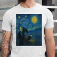 Van Gogh Starry Night Fantasy Reader Dragon Reading Book Unisex Jersey T-Shirt Van Gogh Starry Night Fantasy Reader Dragon Reading Book Unisex Jersey T-Shirt