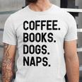 Vintage Coffee Books Dogs Naps Retro Unisex Jersey T-Shirt