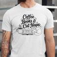 Vintage Retro Coffee Books & Cat Naps Unisex Jersey T-Shirt