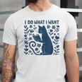 I Do What I Want Cat Reading Book Boho Flowers Vintage Unisex Jersey T-Shirt