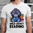 Wild About Reading Book Lover Gorilla Unisex Jersey T-Shirt
