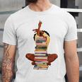 Woman And Books Stack Afro Girl Book Lover Premium Tri-Blend Unisex Jersey T-Shirt
