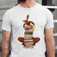 Woman And Books Stack Afro Girl Book Lover Unisex Jersey T-Shirt Woman And Books Stack Afro Girl Book Lover Unisex Jersey T-Shirt