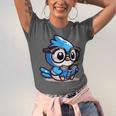 Adorable Book Lover Blue Jay With Reading Glasses Cute Unisex Jersey T-Shirt Adorable Book Lover Blue Jay With Reading Glasses Cute Unisex Jersey T-Shirt