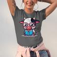 Adorable Book Lover Cow With Reading Glasses Cute Unisex Jersey T-Shirt