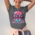 Adorable Book Lover Octopus With Reading Glasses Cute Unisex Jersey T-Shirt