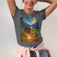 Bigfoot And Alien Reading Books Campfire Halloween Unisex Jersey T-Shirt Bigfoot And Alien Reading Books Campfire Halloween Unisex Jersey T-Shirt