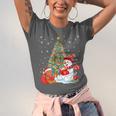 Book Christmas Tree Bookworm Gingerbread Man Snowman Reading Unisex Jersey T-Shirt