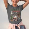 All Booked For Christmas Cute Bookish Cat Lover Unisex Jersey T-Shirt