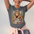 Bookworm Cute Highland Cow Reading Book Unisex Jersey T-Shirt