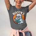 BOOOKS Cute Ghost Reading Books Halloween Unisex Jersey T-Shirt BOOOKS Cute Ghost Reading Books Halloween Unisex Jersey T-Shirt