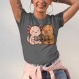 Capybara Axolotl Kawaii Kids Anime Book Lover Reading Unisex Jersey T-Shirt
