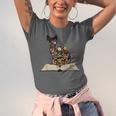 Cat Book Flowers Unisex Jersey T-Shirt Cat Book Flowers Unisex Jersey T-Shirt