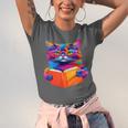 Cat Book Shirt Colorful Cat Reading Book Unisex Jersey T-Shirt Cat Book Shirt Colorful Cat Reading Book Unisex Jersey T-Shirt